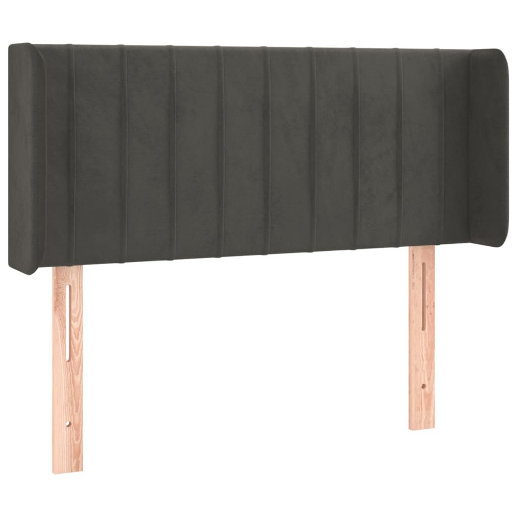 vidaXL Kopfteil mit Ohren Dunkelgrau 93x16x78/88 cm Samt