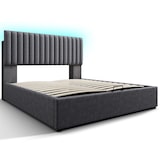 thumbnail of Merax Polsterbett Stauraum Doppelbett LED App-Control Bett mit aufladen USB Type C, Verstellbares Kopfteil ,160x200cm, Grau