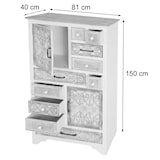 thumbnail of Apotheker Kommode HWC-J48, Schrank Schubladenkommode, Holz Schubladen, Shabby-Look Vintage 150x81x40cm, weiß-braun