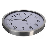 thumbnail of Relógio de parede, redondo, analógico, 50 cm, hora radiopilótica (DCF), alumínio, prata