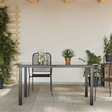 thumbnail of vidaXL Garten-Esstisch Glas Aluminium 150 x 90 x 74 cm Schwarz