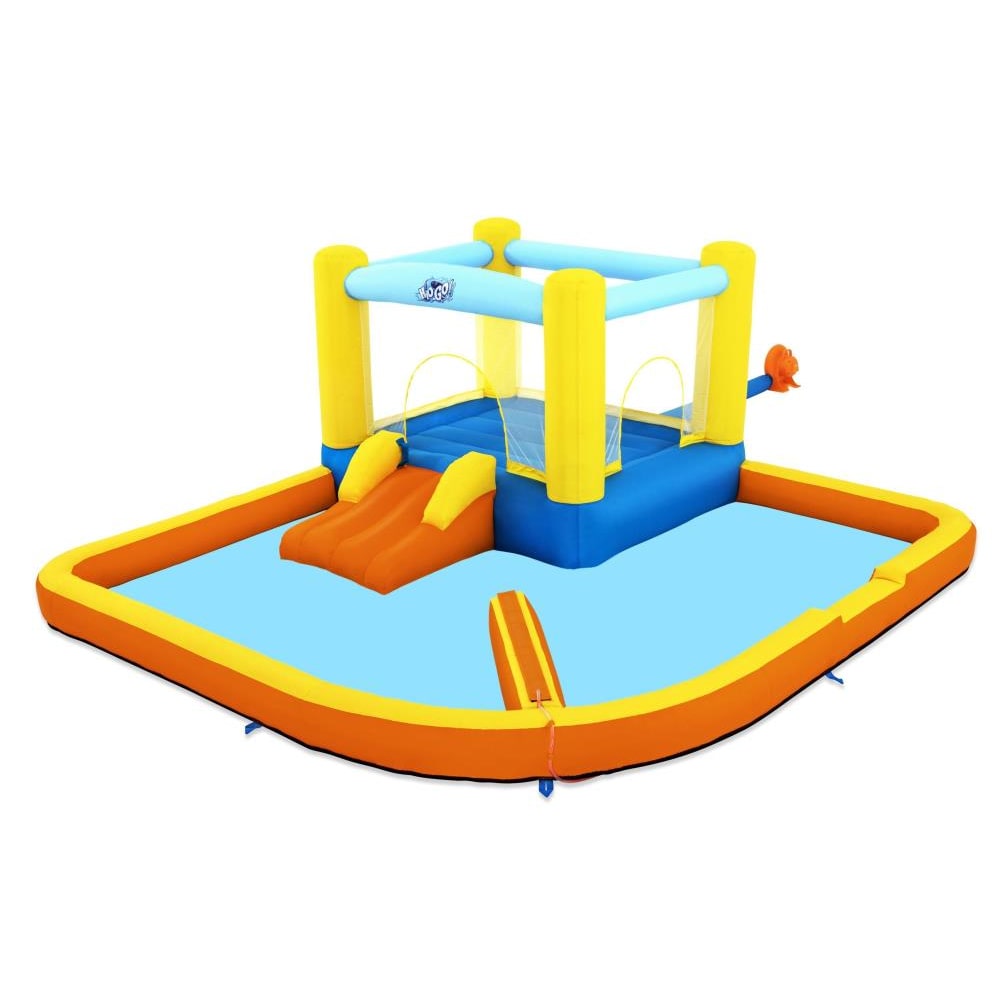 Bestway Parque acuático Beach Bounce, PVC/ poliéster, 3.65 x 3.4 x 1.52 m, con ventilador permanente, multicolor
