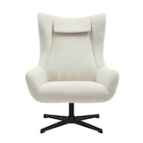 thumbnail of SalesFever Sessel und Hocker Set | mit Drehfunktion | Bezug Cord-Stoff | Beine Metall | B 82 x T 85 x H 106 cm | beige – schwarz