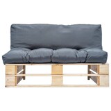 thumbnail of vidaXL Garten-Palettensofa mit Grauen Kissen Kiefernholz
