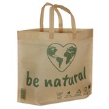 thumbnail of 320 Mehrweg Schlaufentragetaschen "Be Natural" natur 50+15x40cm mit EAN