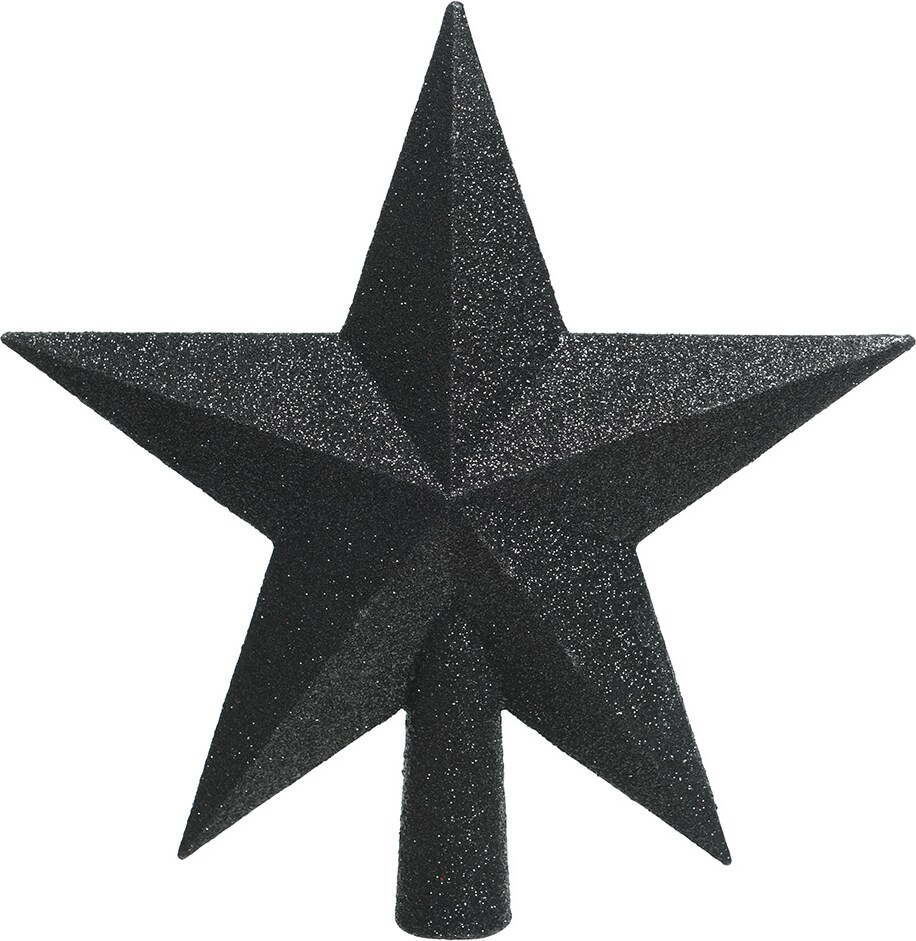 Christbaumspitze Stern Glitzer Weihnachtsbaumspitze Tannenbaumspitze schwarz