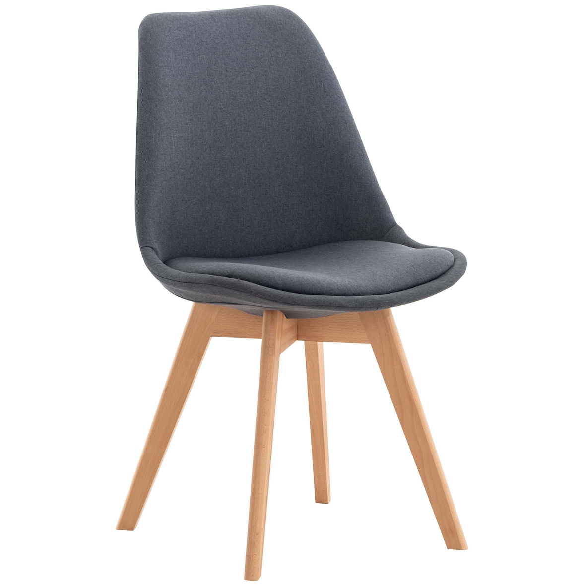 Chaise de salle à manger / cuisine Linares Gris foncé/Tissu