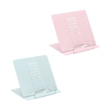 thumbnail of Relaxdays Buchständer, 2er Set, Leseständer 6-fach höhenverstellbar, Kochbuchhalter mit Klemme, Küche, Stahl, blau/rosa