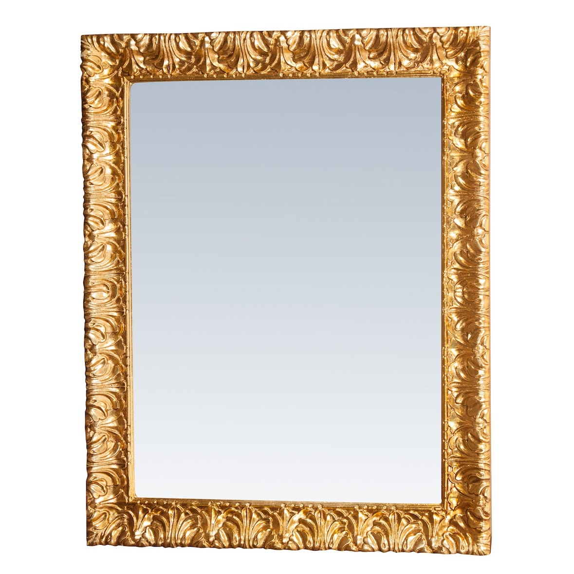 Specchiera da parete in legno finitura foglia oro anticata elegante per cucine moderne e rustiche