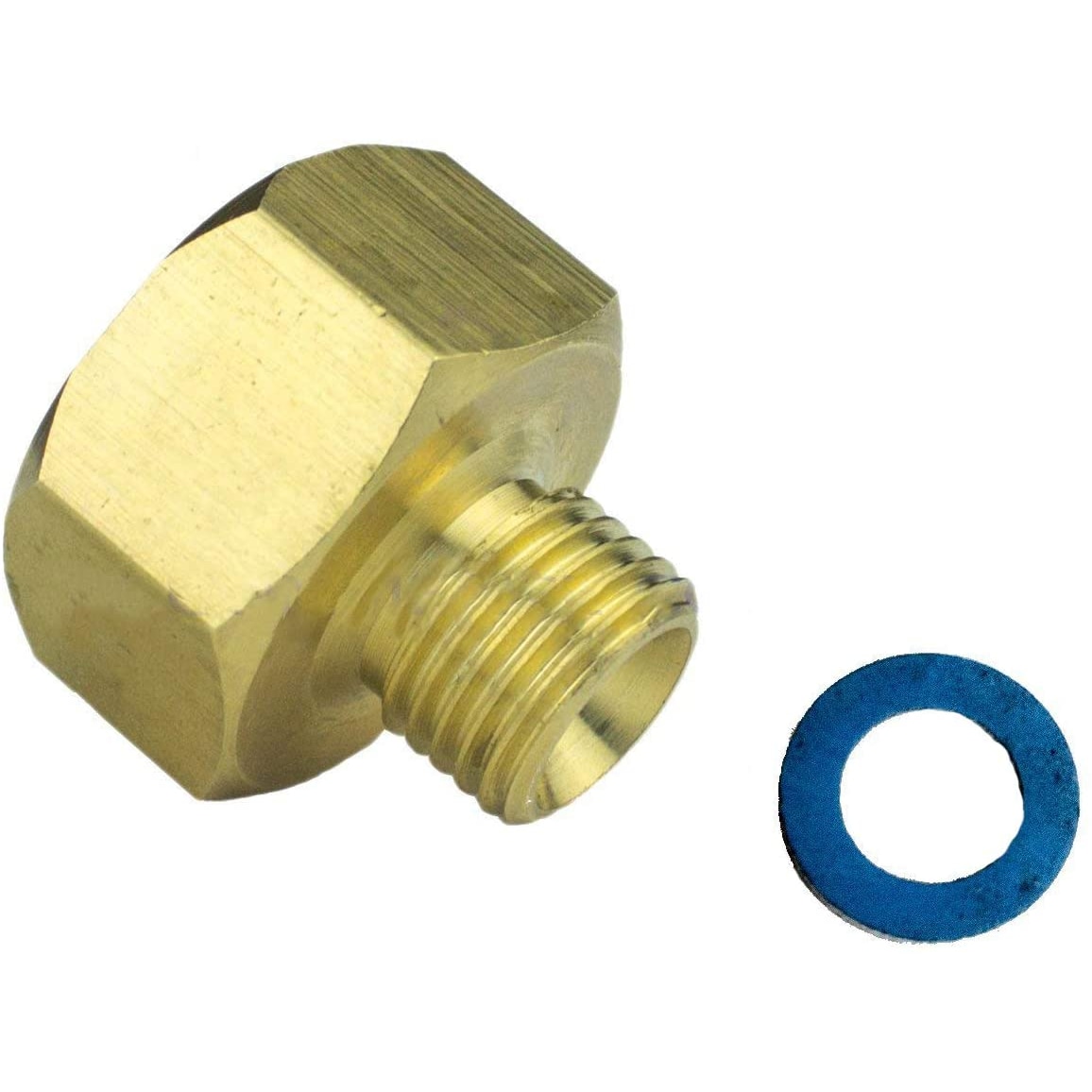 Gasline Übergang 1/2" R x 1/4" lks LPG Gas Adapter Gaskocher Gasschlauch Gasherd mit Dichtung Gewindeadapter Übergangsstück, 1/2" IG x 1/4" AG Messing