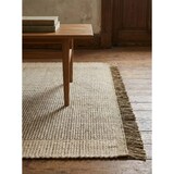 thumbnail of Wollteppich Handgewebt Korbmuster | 160x230cm, 4mm Florhöhe, 14mm Gesamthöhe | Olivgrün | Mit Fransen | Schalldämpfend | PISA Kollektion Kadima Design