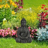 thumbnail of Relaxdays Buddha Figur sitzend, XL 70 cm, Gartenfigur, Dekofigur Wohnzimmer, wetterfest & frostsicher, dunkelgrau