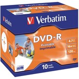 thumbnail of DVD-Rohlinge bedruckbar DVD-R 4,7GB/16x im Jewel Case VE=10x10 Stück