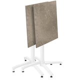 thumbnail of Table de terrasse carrée 70 x 70 cm inclinable stratifié marbre beige