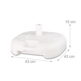 thumbnail of Relaxdays Sonnenschirmständer Kunststoff, befüllbar mit Wasser, Sand, Stockgrößen 25-32mm, 43x43 cm,hell-grau