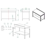 thumbnail of EASYLINE Arbeitstisch / mit Grundboden & Aufkantung , 1400 x 700 mm