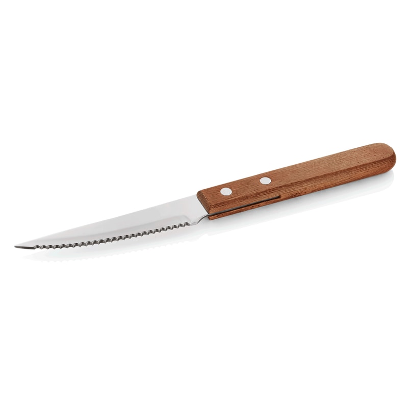 WAS Germany - Steak-/Pizzamesser mit Holzgriff Set 12-teilig, 21 cm, Edelstahl