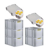 thumbnail of PROREGAL SparSet 5x Eurobox NextGen Color mit Auflagedeckel & Verschlüsse, HxBxT 32x40x60cm, 65L, Grau, Griffe gelb offen, Eurobehälter, Box