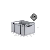 thumbnail of PROREGAL 8x Eurobox NextGen Grip | HxBxT 22x30x40cm | 20 Liter | Griffe offen | Glatter Boden | Eurobehälter