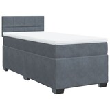 thumbnail of vidaXL Boxspringbett mit Matratze Dunkelgrau 90x200 cm Samt