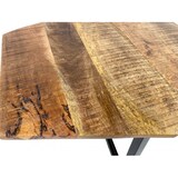 thumbnail of Couchtisch Beistelltisch 56 x 47 cm  Wohnzimmer Tisch Metall-Gestell mit massiver Tischplatte : schwarz matt - tabacco