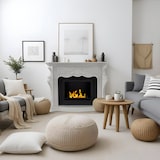 thumbnail of Bioethanol-Kamin Paris Bodenbiokamin aus weißem Holz L123xT39xH100