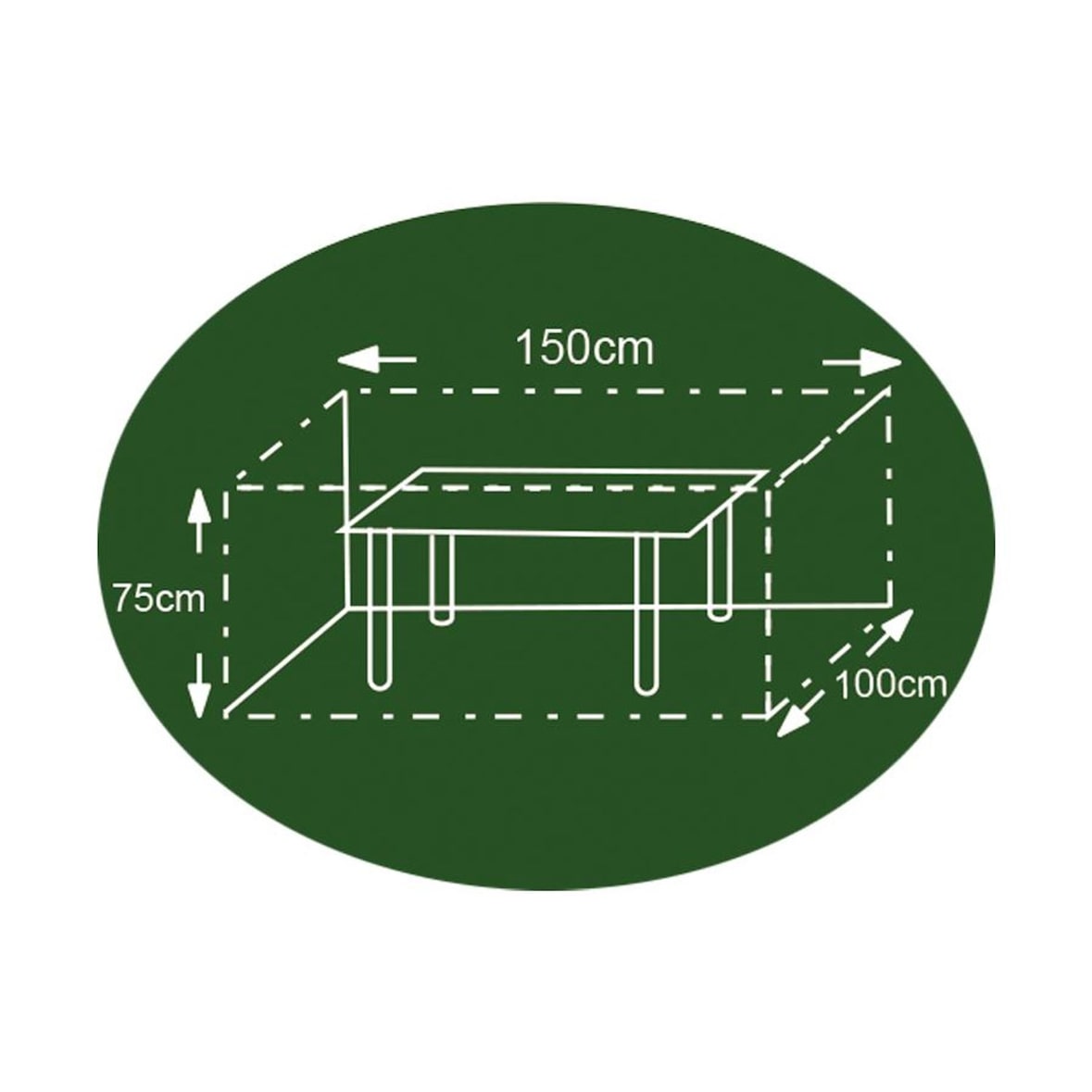 Abdeckhaube anthrazit für Tisch eckig Schutzhülle Möbelabdeckung 150x100x75cm anthrazit
