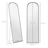 thumbnail of Espelho de Pé Espelho de Corpo Inteiro 50x170 cm com Estrutura de Liga de Alumínio e Suporte para Sala Quarto Dourado