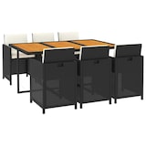 thumbnail of vidaXL 7-tlg. Garten-Essgruppe mit Kissen Poly Rattan Schwarz