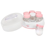 thumbnail of Exquisit Joghurtbereiter YM 3101 wep | 7 Portionsgläser | 15 Watt mit PTC-Heizelement | weiß-rosa