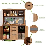 thumbnail of Merax Gartenschrank, Outdoor Küchenschrank, Tannenholz, Werkzeugschrank mit 3 Schubladen, 3 Fächern & Metall-Lochwand, Naturholzfarbe