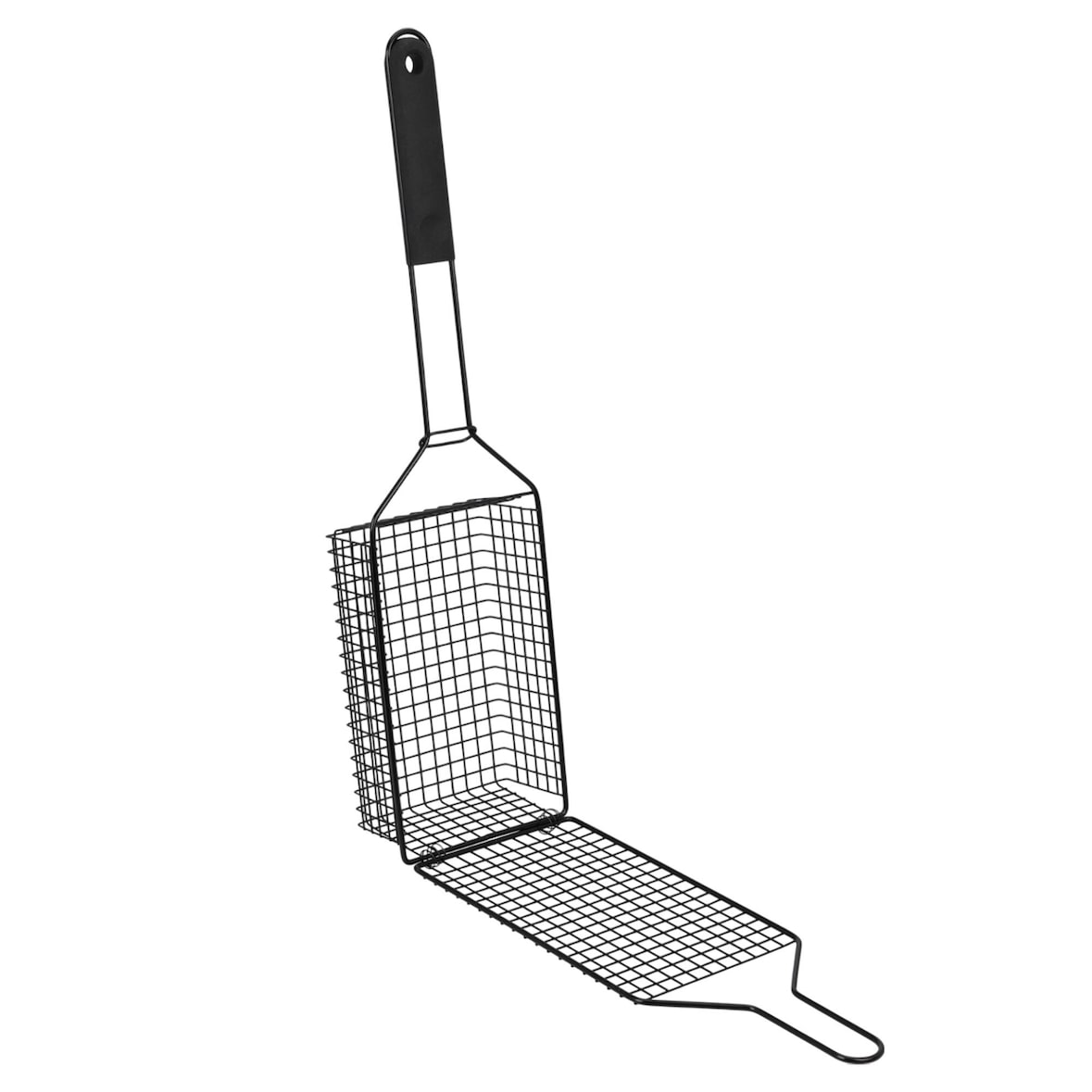 WellHome - Parrilla-Cesto BBQ Antiadherente Negra 54x14x8cm