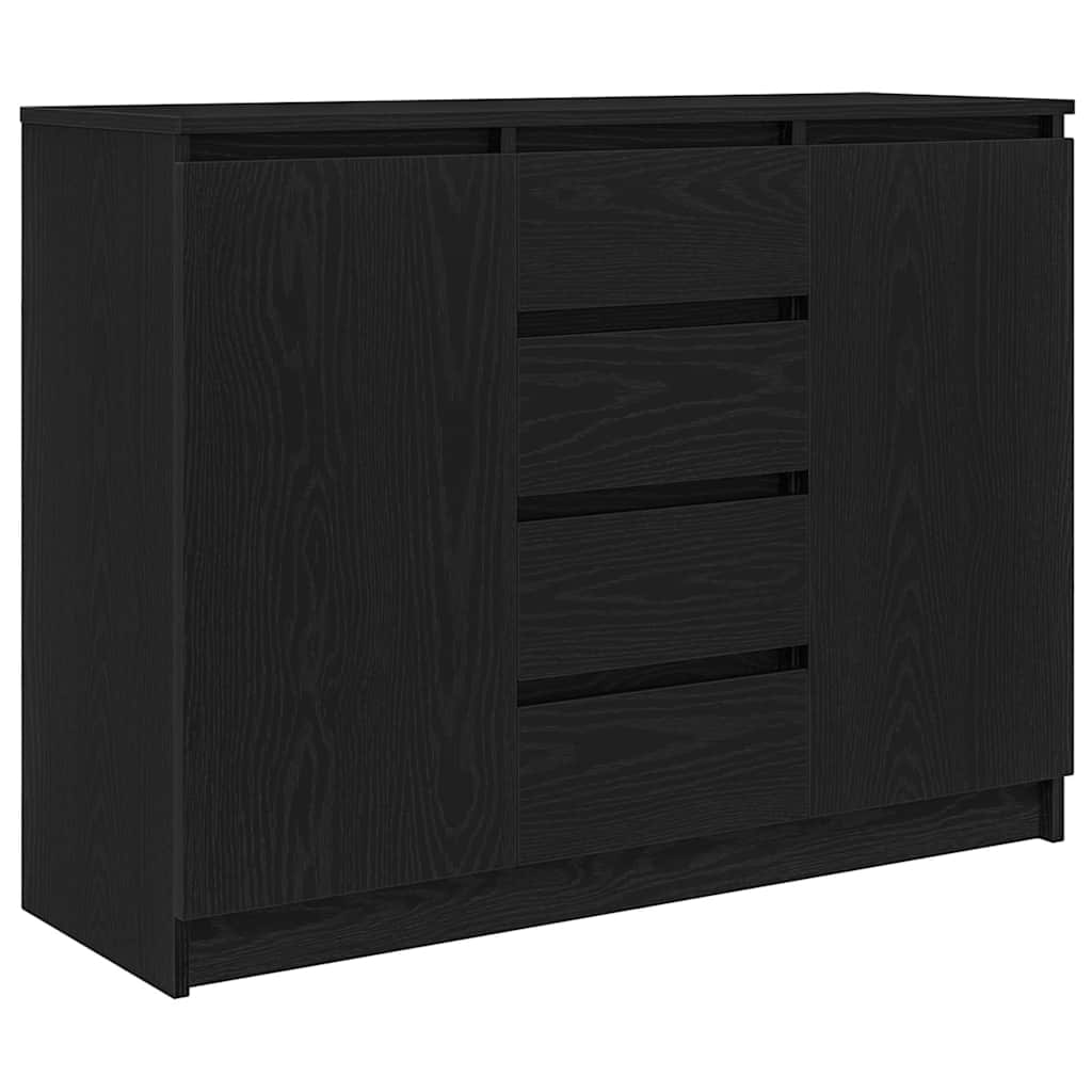 vidaXL Sideboard mit Schubladen Schwarz Eichen-Optik 100,5x35x76 cm