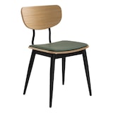 thumbnail of Gastro Holzstuhl Arvo Grün gepolstert | Sitzschale Eiche HPL | Stahlgestell