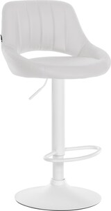 thumbnail of Décoshop26 - Verstellbarer Barhocker/Hochstuhl x1 aus weißem PVC mit durchbrochener Rückenlehne und weißem Metallfuß 10_0006100