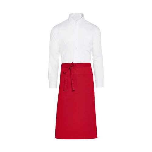 ROME - Recycled Bistro Apron with Pocket: One Size / Red