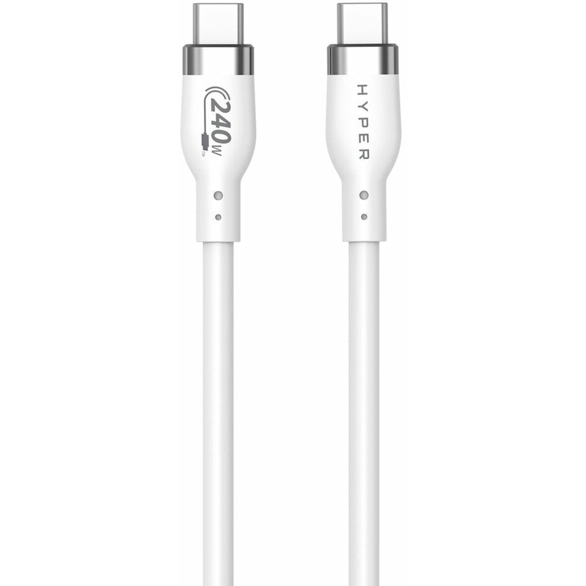 Hyper 2M Silicone 240W USB-C Charging Cable, White