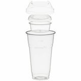 thumbnail of 100x BIO Trinkbecher 500ml+Domdeckel+ 60ml Einsatzbecher stapelbar PLA