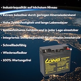 thumbnail of Akku 12V 18Ah AGM Blei Batterie Rasenmäher Rasentraktor Aufsitzmäher Boot Scooter 17Ah 19Ah 20Ah 22Ah 23Ah