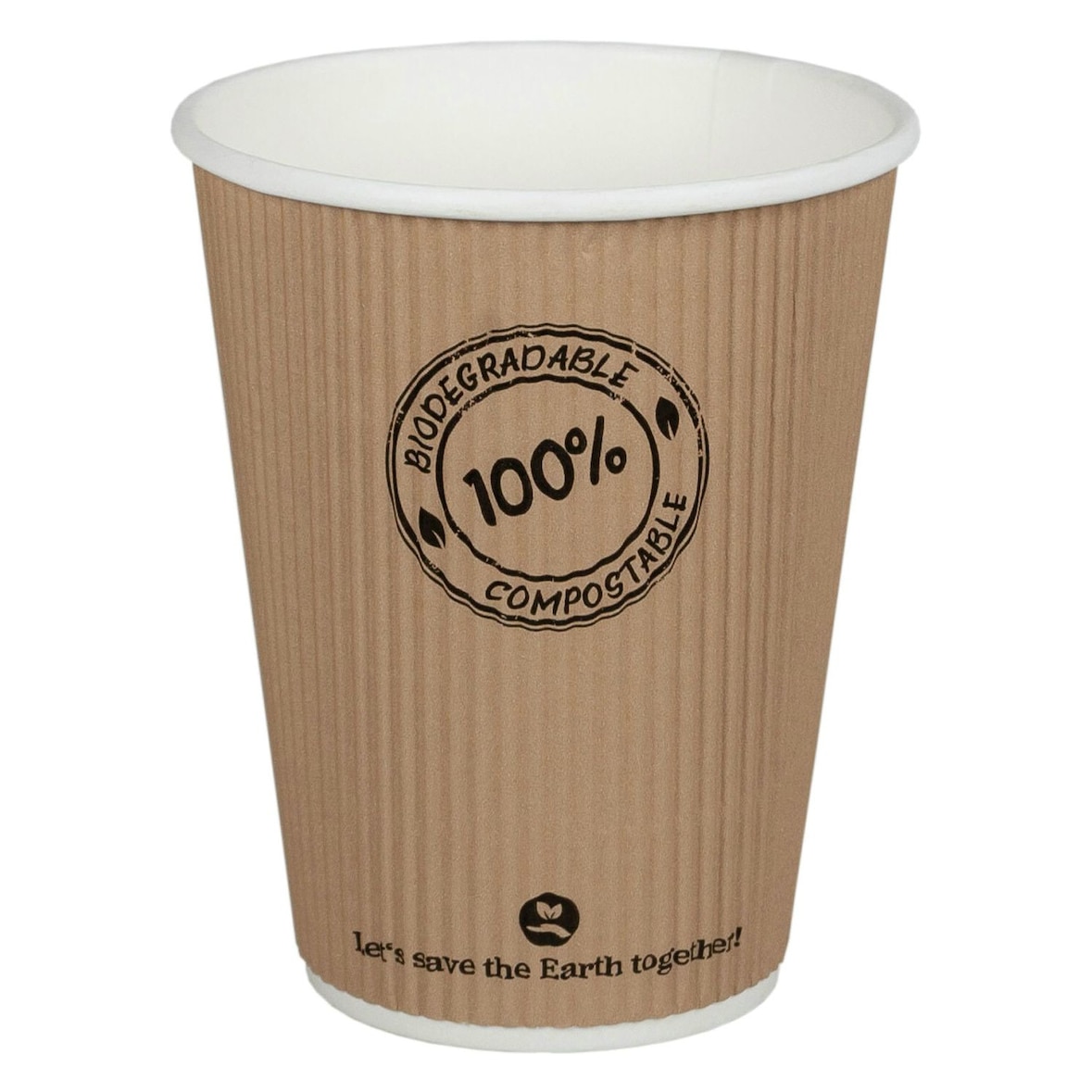 25x BIO Thermo-Riffelbecher CoffeeToGo bis 100°C  | 300ml O9cm