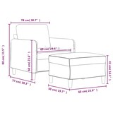 thumbnail of vidaXL Sessel mit Hocker Braun 60 cm Stoff