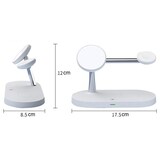 thumbnail of Chargeur Sans Fil 5 En 1 Rapide Avec Lumière LED Pour iPhone Apple Watch AirPods Blanc YONIS