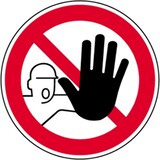 thumbnail of Schild Zutritt für Unbefugte verboten DIN 4844-2, Kunststoff, Ø 315 mm