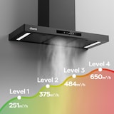 thumbnail of CIARRA A+++ 650 m³/h Dunstabzugshaube 90cm Wandhaube WIFI +APP & Touch Control Boost VMB9102P