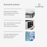 thumbnail of Aqueous Eiswürfelmaschine 3-in-1: Eiswürfel, Wasserspender: heiß & kalt 20 kg/24h Silber