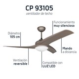 thumbnail of Orbegozo CP 93105 - Ventilador de techo ,3 velocidades,muy silencioso, manda a distancia,3 palas