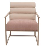 thumbnail of Lounge-Sessel HWC-O38, Cocktail-/Polstersessel Clubsessel, Stoff/Textil (420 g/m²) Metall MVG ~ beige, Polster rosé