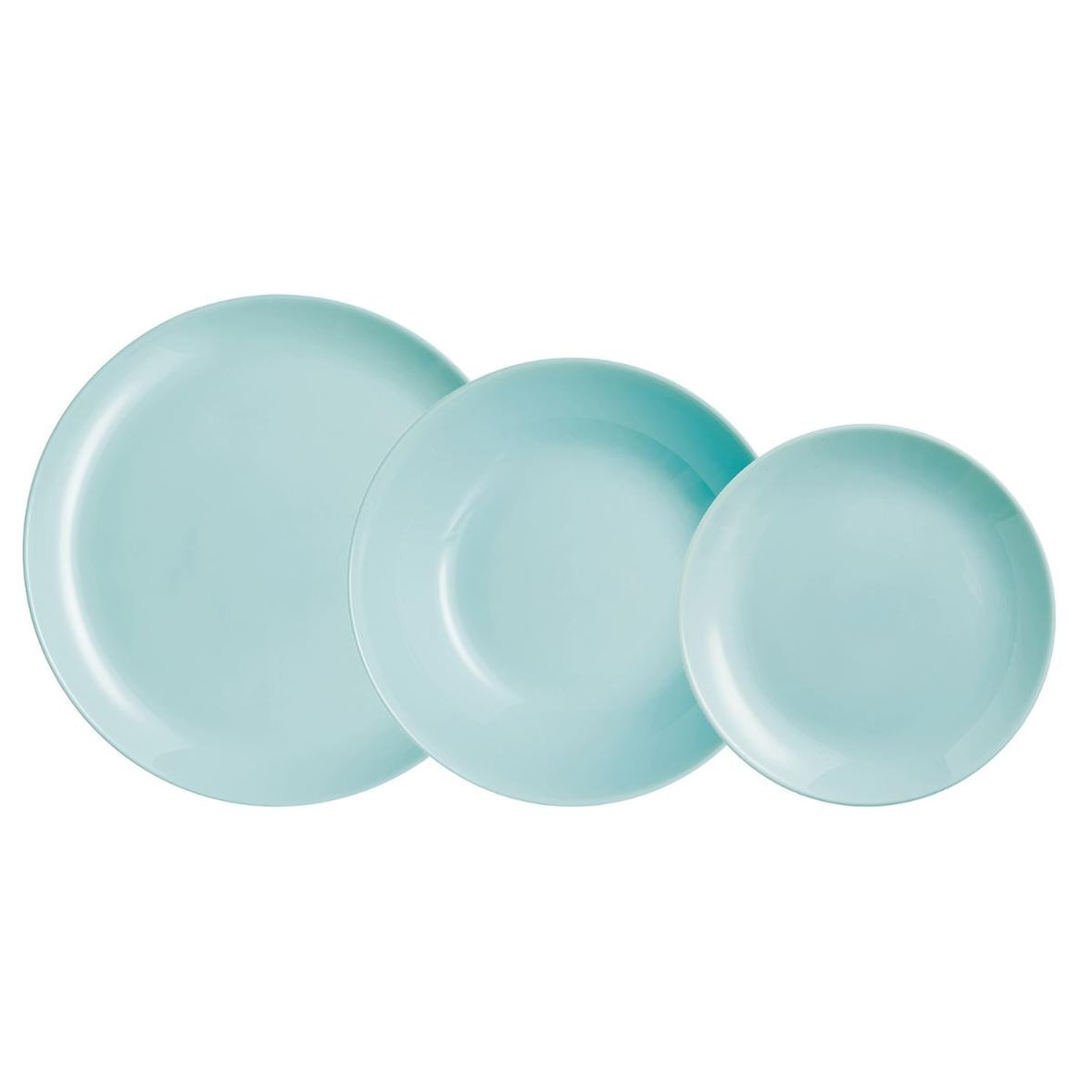 Luminarc Diwali Türkis Opal Geschirr 18 Teile - 6 Personen