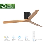 thumbnail of Forlight Ventilador de Techo Exterior IP44 - Motor DC Silencioso, 132 cm, Madera Oscura, 6 Velocidades, Mando a Distancia, Ideal para Terrazas y Baños