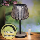 thumbnail of LED Garten Tischlampe Korboptik Rattanoptik dimmbar aufladbar Fernb.